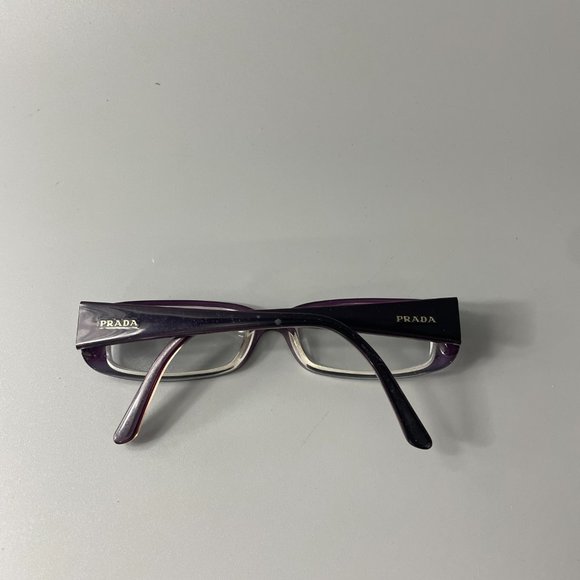 Prada Eyeglasses VPR ZXN 101 Dark Purple Rectangular Frame Italy - Picture 12 of 13